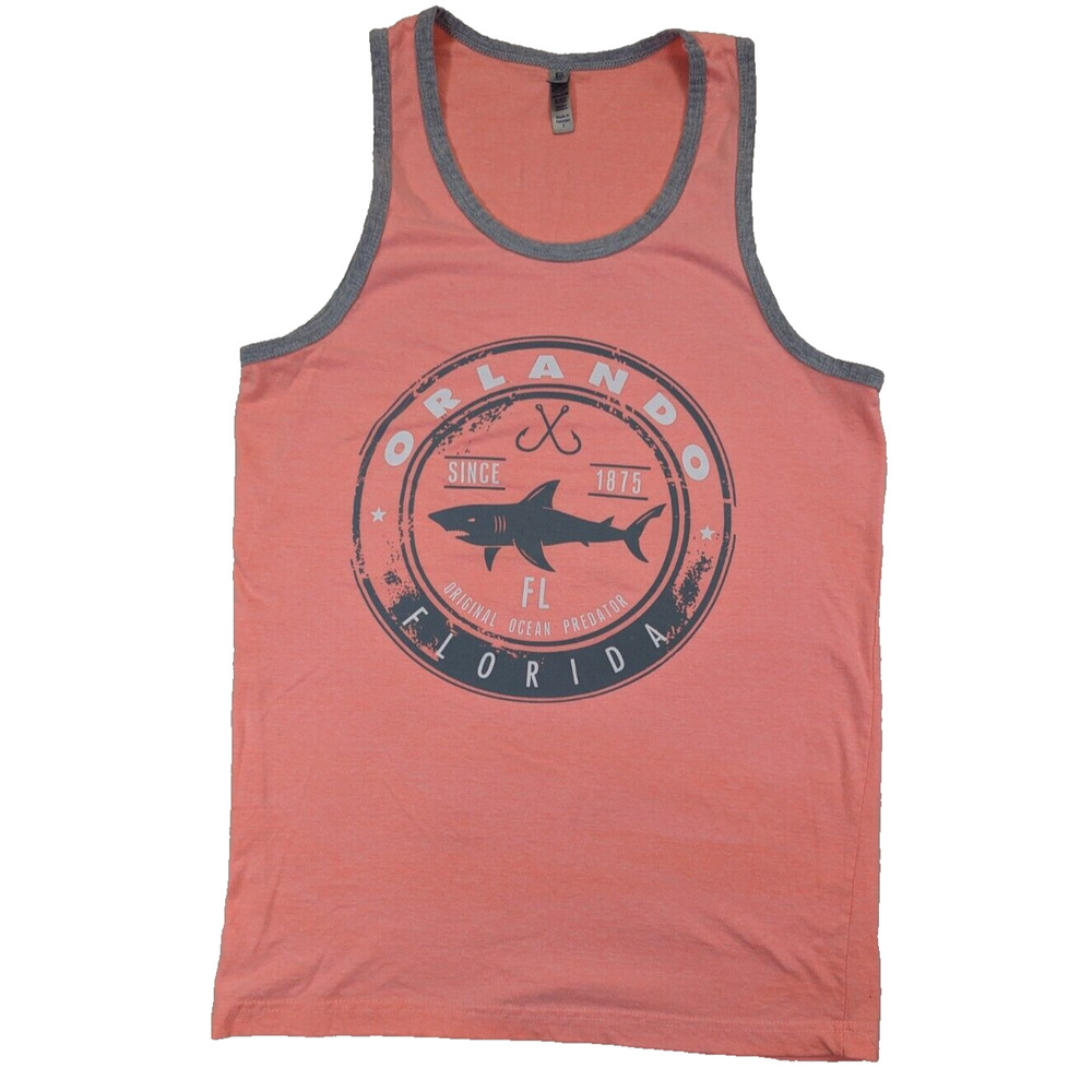 US Apparel Men's Tank Top Pink Orlando Florida Vacation Beach Shirt Size S